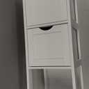 VASAGLE Storage Cabinet, Storage Organizer Rack Stand for Bathroom, Living Room, Bedroom, Multifunctional Corner Unit, 2 Drawers, 35 Inches in Height, White UBBC42WT