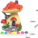Fairy Garden House, Resin Miniature Mini Mushroom House and Tiny Mushrooms Figurines (Red)