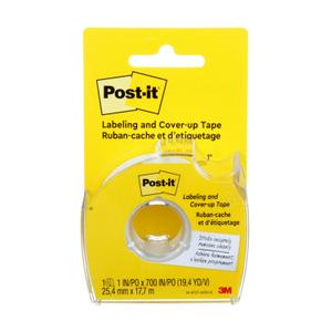 Post-it Labeling and Cover-Up Tape, 1-Inch x 700-Inch Roll  Non-Refillable  Virtually Invisible on Copies  Ideal for Labeling and Corrections