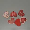 6 Pcs Valentine's Day Wooden Heart Signs Tiered Tray Decor Wood Red Heart Shape Table Blocks for Party Home Office Table Shelf Decor for Valentine's Day