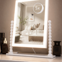 Lighted Makeup Mirror, 17.3" x 13" Hollywood Vanity Mirror with Lights, Three Color Lighting Modes, and 5X Magnification Mirror, Smart Touch Control, 360Rotation (White,Gift Box)