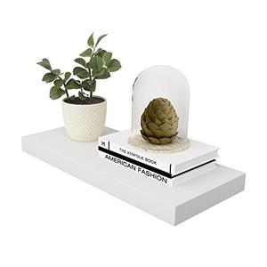 WELLAND Simons Floating Wall Shelf Ledge Shelves, 18-Inch, White