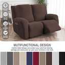Gennia Waterproof Recliner Loveseat Cover,Stretch Reclining Sofa Covers with Pockets,Washable Lazy Boy Recliner Slipcovers,Leakproof Couch Protector for Kids, Pets, Dog and Cat (2 Seat, Chocolate)