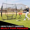 GoSports 7 ft x 7 ft Baseball & Softball Nets - Red, Black, Drip or PRO - Practice Hitting & Pitching Net with Bow Type Frame, Carry Bag and Strike Zone, Great for All Skill Levels