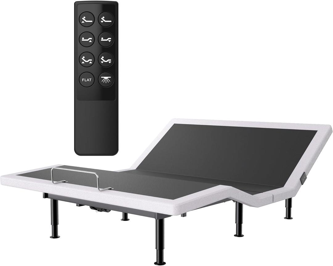 Electric Queen Adjustable Bed Frame with Wireless Remote, Head Foot Incline, USB, Underbed Light - Heavy Duty Platform, Easy Assembly, Zero Gravity - Bedframe Basic with Quiet Motor