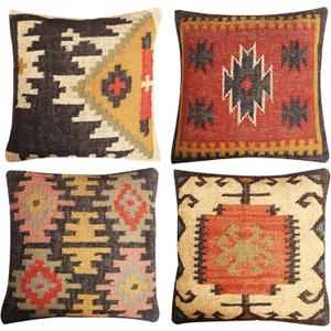 jute kilim cushion Handmade boho throw pillow for living room & Bedroom Eco-Friendly soft and stylish 18*18 inch