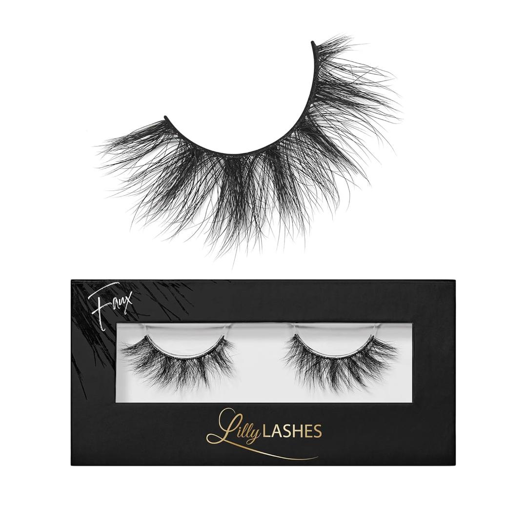 Lilly Lashes 3D Milan Faux Mink Strip Eyelashes, False Eyelashes Dramatic Look, Reusable False Lashes, Fake Lashes Pack, Lash Strips with Luxury Silk Like Fibers, No Lash Glue Included