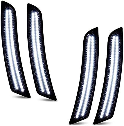 D-Lumina LED Side Marker Lights Smoked Lens Compatible with Chevy Camaro 2016 2017 2018 2019 2020 2021 2022 2023, 6th Gen Camaro Front Rear Bumper LED Sidemarker White, Pack of 4