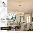 CATINER Modern 24.4" Crystal Glass Chandelier 8-Light Gold Chandeliers