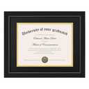 Upsimples 11x14 Diploma Frame with High Definition Glass, Display 8.5x11 Certificate with Black over Gold Mat, Degree Document Frame for Wall and Tabletop, Black with Gold Beads, 1 Pack