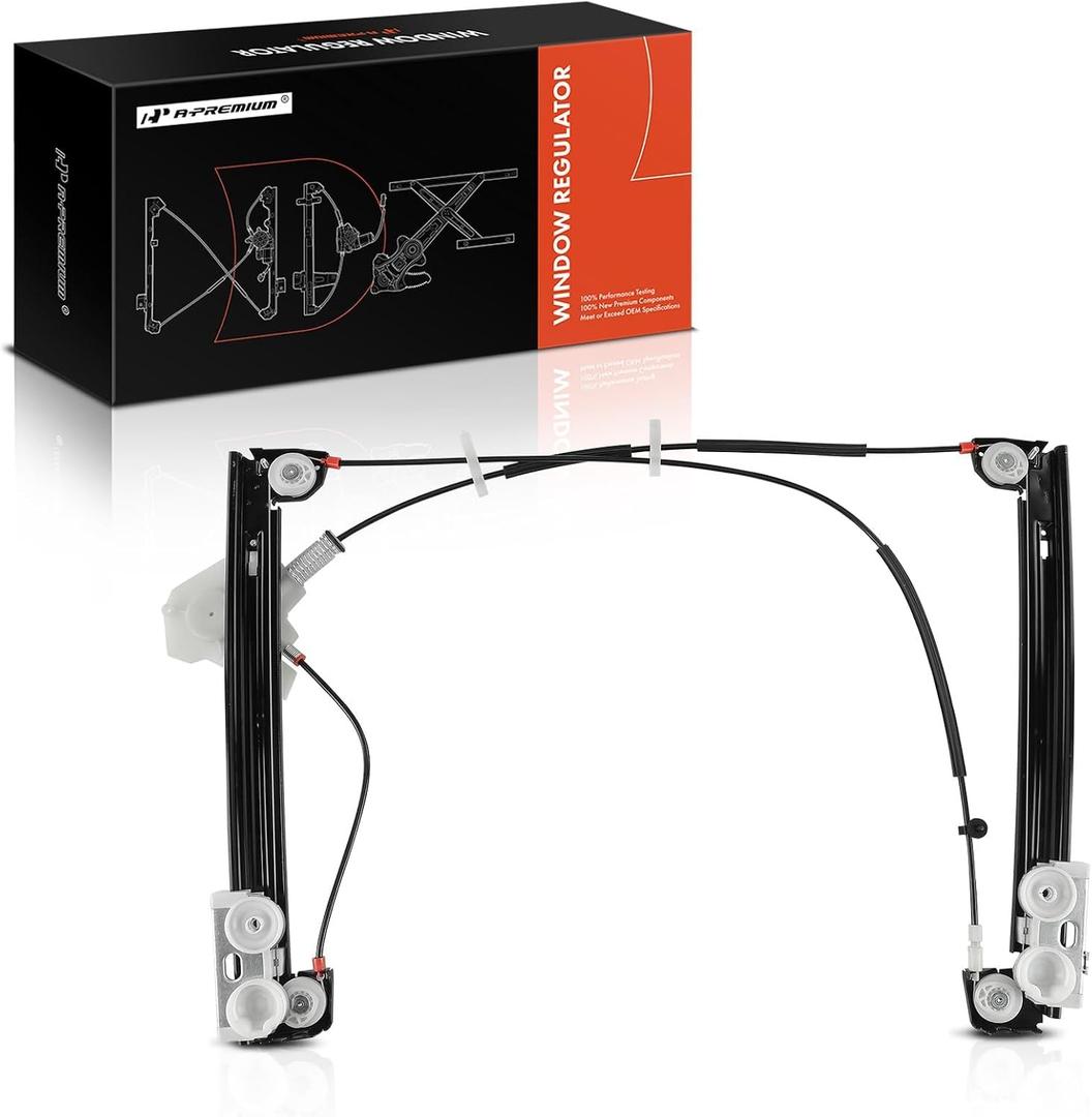 A-Premium Front Left Power Window Regulator Without Motor Compatible with Mini Cooper 2002-2004 (Hatchback), Cooper 2005 (Hatchback/Convertible, to 5/31/05), Front Left Driver Side