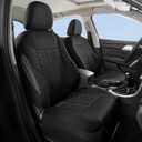 HChengkikz Car Seat Covers Premium Cloth, Washable Seat Covers, Car Seat Covers Front Seats, Elastic Fabric Airbag Compatible Automotive Comfort for Most Cars, Trucks, SUVs (Two Front, Black)