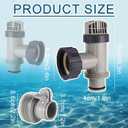 Plunger Valves & Type B Hose Adapter Compatible with Intex Pool Part, Hose Fitting Coupling Connector Plunger Shut Off Valve Replacement Practical Accessories for Above Ground Pool Vacuum Pipe Holder