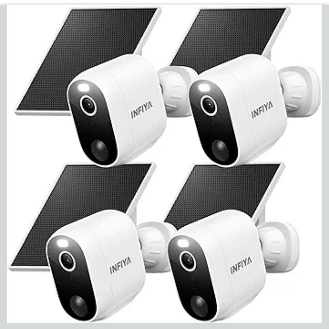 Security Cameras Wireless Outdoor-Solar&Battery Powered 2K 2.4G Cameras for Home Security, Instant Alert, AI Human Detection, Color Night Vision, 2-Way Talk, SD Storage, Work with Alexa, Z1 4P
