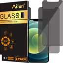 Ailun Privacy Screen Protector for iPhone 12 / iPhone 12 Pro 2020 6.1 Inch 2 Pack Anti Spy Private Case Friendly, Tempered Glass [2 Pack]