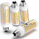 E11 Led Bulbs Dimmable No-Flicker, JDE11 120V 50W Halogen Candelabra Bulb Equivalent,T3 T4 Mini Base 2700K Warm White 5W 500lm E11 Bulb for Chandeliers, Ceiling Fan, Table Lamps, Cabinet Lighting,4Pcs
