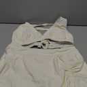 SUUKSESS Women High Waisted Bikini Sets with Skirt Sexy Crisscross Back Swimsuit (Large, White)