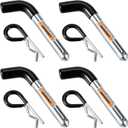TOPSHINE Trailer Hitch Pin & Clip 4 Pack, 5/8 Inch Diameter with Rubber-Coated Vinyl Black Grip, Fits 2" Receiver