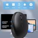 TECKNET Ergonomic Mouse, Bluetooth Wireless Vertical Mouse, Rechargeable Battery, Quiet Clicks, 4800 DPI Adjustable, BT5.0/3.0 & 2.4G Connect, Easy to use, Wide Compatibility - Black