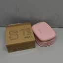 Mini Makeup Bag with Led Mirror, Small Travel Make up Bag 3 Light Modes Adjustable Brightness, for Women Organizer Cosmetic Bag, Portable Travel Train Toiletry Bag, for Pool Parties Work Touch-Ups (Pink)