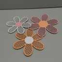 Maitys 3 Pieces Boho Daisy Wall Decor Natural Rattan Flower Wall Hanging Art Wooden Boho Art Nursery Flowers Farmhouse Hanging Decor for Home Office Nursery(Rustic Color)