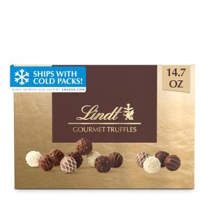 Lindt Gourmet Truffles Chocolate Candy Truffles, Assorted Chocolate Truffles, Great For Gift Giving, 14.7 oz. Gift Box (EXP 08/12/26)
