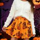 Bubble Skirt Mini Skorts for Women Spring Party Skirts with Pockets Elastic Waisted Golf Tennis Bloomers (Small, Skull Orange)