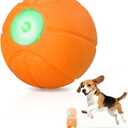 Petbobi Interactive Dog Ball, Moving & Vibrating Automatic Dog Toy, Thick TPU Basketball Design, USB Rechargeable, Washable & Chew-Resistant Self-Moving Dog Toy for Small Medium Dogs