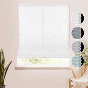 Homebox Cordless Cellular Shades for Home Office, Thermal Insulated Lighting Filtering Room Darkening Window Blinds, Honeycomb Shades for Windows White 29" W64" H