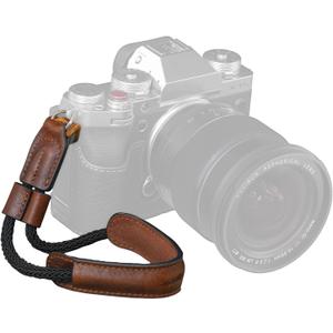 SMALLRIG Camera Wrist Strap, Vintage Leather Camera Hand Strap for DSLR SLR Mirrorless, Adjustable Safety for Fujifilm X-T5 X-T4 X-T3 X-T30 X-E4 X100V and Other Compact Cameras, Brown - 3926