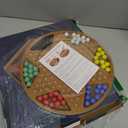 AMEROUS 12.5 inches Wooden Chinese Checkers Set with Storage Drawer - 60 Acrylic Marbles in 6 Colors - 12 Bonus Spare Marbles, Classic Strategy Family Board Game for Kids and Adults