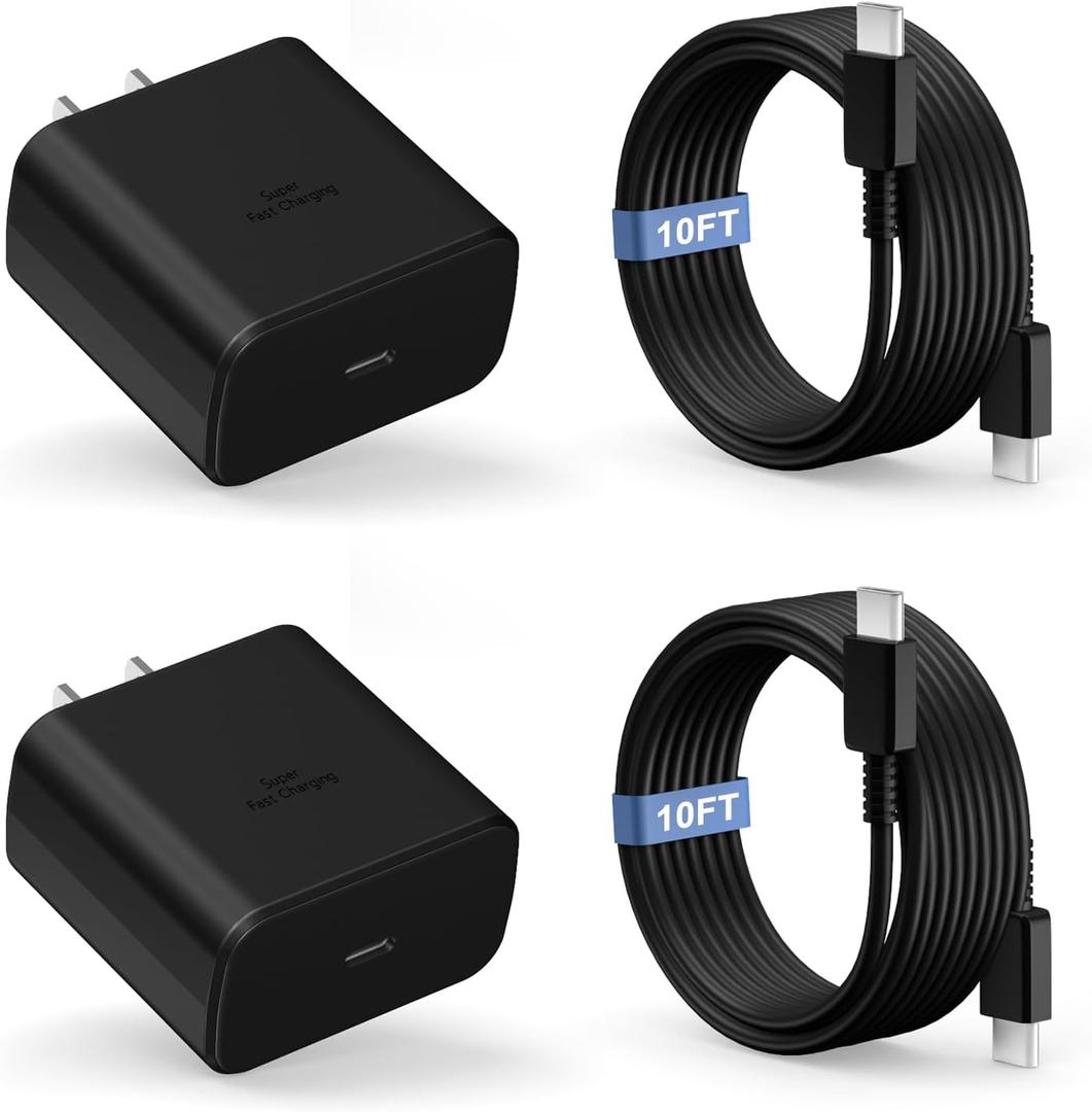 Dzytnsy 45W Type C Fast Charger Charging Android Phone Charger Block for Samsung Galaxy S26 Ultra/S26/S26+/S25/S25 Ultra/S25+/S24 Ultra/S23 Ultra/S22, with 10FT Type C Charging Cable