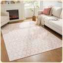 Istana 6x9 Area Rug - Pink Rugs For Living Room 6x9 - Foldable 6x9 Boho Rugs For Bedroom - Stain Resistant 6x9 Washable Rug