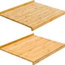 Vesici Reversible Pastry Board with Lip for Rolling Dough Large Wooden Cutting Chopping Kneading Board with Engraved Measurements for Counter Table Top Kitchen(Wood,24 x 22.8 x 1.5 Inch)