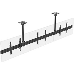 Monoprice 3x1 Menu Board Ceiling Mount for Screens Between 32in to 65in, Adjustable Tilt, Max Weight 66 Lbs Per Screen, VESA Patterns Up to 600x400, Steel Construction, Black - Commercial Series
