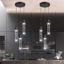 3-Lights Pendants Light for Kitchen Island Chandeliers Dining Room Pendant Lighting Fixture Bubble Crystal Ceiling Hanging Lights Bedroom Island Kitchen 6000K White Light Fixtures Black