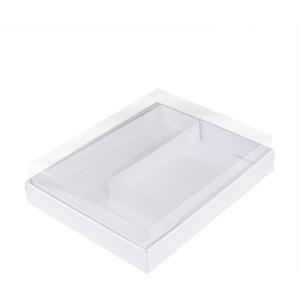 WENPACK 12.5" Cardboard Letter Shaped Mache Decorative Strawberries Fillable Sweets Candy Box with Clear Lid (White, L)