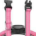 Waterproof AirTag Dog Collar - Reflective Comfortable Dog Collars with Air Tag Holder - GPS Dog Tracker Collar with Quick Easy Install - for Large Medium Small Dogs(Pink, XL)