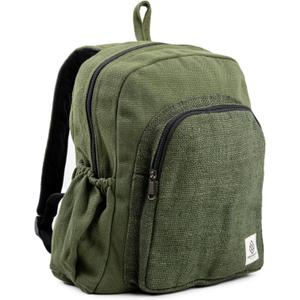 Organic Hemp Backpack Bag - Eco Friendly Durable Rustic Travel Hiking Friendly Lightweight Causal Bag by Freakmandu - Green Organic Hemp Backpack Bag - Eco Friendly Durable Rustic Travel Hiking Friendly Lightweight Causal Bag by Freakmandu - Green