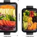 Outdoor Grill Pans Tray Barbecue Plate 2 Grilling Baskets Outdoor Grill Pans with Hole BBQ Grill Tray Grilling Basket Set for Camping Vegetable Meat (dark black)