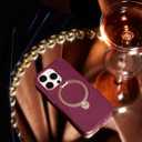 CASEKOO Wine Red Designed for iPhone 16 Pro Case with Spin Magnetic Stand [16FT Military Protection] [Non-Slip Edge] [Fit for MagSafe] MagicStand 360 for iPhone 16 Pro case with Stand 6.3''