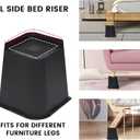 MYMULIKE Bed Risers Heavy Duty, Oversized Furniture Risers, Support Up to 6000 Lbs, Lift 8 inch for Couch, Sofa, Table,Chair (Black 8 Pack, 8 inch)