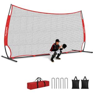 20x10FT Barricade Backstop Net, Baseball Basketball Backstop Net with Steel Frame, Ball Stop Net for Baseball, Lacrosse, Soccer, Basketball, Backstop Net for Backyard