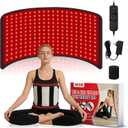 24 x 12 Red Light Therapy Belt for Body, 660nm & 850nm Infrared Wrap with 3 Modes, 5 Intensity Levels, 1090 Min Timer, Adjustable LED Light for Muscle Relaxation & Wellness