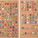 291pcs National Flag Thumb Tacks, Creative Country Flag Push Pins with Cork Board Push Pins for Map Travel Map Tacks for Bulletin Boards Soft Boards Offices Homes