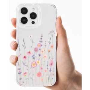 Compatible with iPhone 16 Pro Max Clear Case, Trendy Cute Floral Flowers Slim Anti-Yellowing TPU Shockproof Aesthetic Protective Phone Case Cover for Women Girls 6.9"
