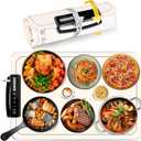 Food Warming Mat, Electric Warming Tray for Buffets Party, 7 Temp Settings, 24 Hours Timer, Fast & Full Surface Heat Food Warmer, Auto Shut-Off, Easy to Clean with Nano Material, 24"x15"