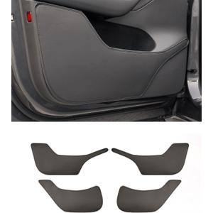 Car Door Anti Kick Pad, Leather Fabric D oor Panel Protectors Compatible with Tesla Model Y 2021-2024 Interior Accessories (Set of 4) (Model Y Door Panel Protector 21-24)