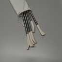 OUTXE Anti Wrinkle Straw 6 Pcs, Flat Wide Drinking Straw for Stanley Cup 40 oz 30 oz, Reusable Wrinkle Free Long Stainless Steel Metal Straw for Lip with Cleaning Brush and Carrying Bag (diameter: 10 mm, cream,pink)