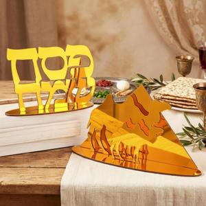 Youyole 2 Pcs Passover Table Decorations Pyramid Camel Hebrew Text Decor Acrylic Happy Passover Table Decoration Sameach Sign Decor for Pesach Party Supplies